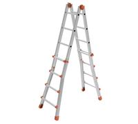 Scala Telescopica Alluminio 8+8 gradini Squadra MARCHETTI