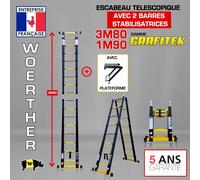 Scala telescopica Woerther plus plateau 3m80/1m90