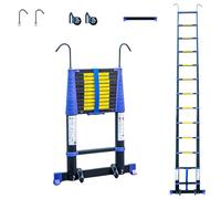 Scala telescopica3,8m TELESCOVA12+, Alluminio, Pieghevole, Estensibile, Multi-funzione, Altezza di lavoro max 4,7m, Ganci Rimovibili, Garanzia 5 anni