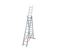 FACAL Scala Alluminio a Libretto Telescopica 3 x 8 gradini Altezza mt. 5,10 - SL230-3