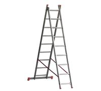 Scala TRASFORMABILE a sfilo in alluminio MARCHETTI 2 elementi 9+9 piolo 28 mm