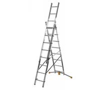 Scala trasformabile con regolazione a pedale alluminio 3x8 gradini P max 150 kg Grigio