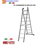 Scala Trasformabile MARCHETTI Alluminio 2 Rampe 8+8 10+10 12+12 13+13 Gradini