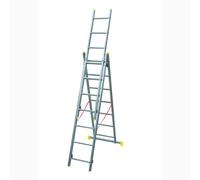 Scala Trasformabile tripla 3 Elementi da 6 a 11 Gradini fino a 8 metri con barra