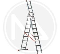 SCALA TRASFORMABILE TRIPLA ALLUMINIO FACAL Gradini 3 x 12