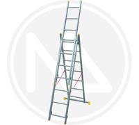 SCALA TRASFORMABILE TRIPLA ALLUMINIO MAURER Gradini 3x7