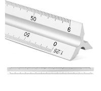 Scala triangolare, scalimetro professionale, righello triangolare, scalimetro triangolo, 30 cm, argento, scala 1:20, 1:25, 1:50, 1:75, 1:100, 1:150, per insegnanti, studenti, scuole, famiglie