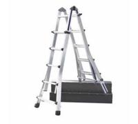 Scala universale telescopica in alluminio multiposizione con 4x4 gradini a pioli