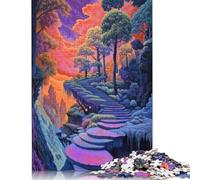 Scala verso il puzzle surreale, puzzle impegnativo e stimolante in cartone riciclato al 100% per bambini adulti, regali di Natale 1000 pezzi (38x26 cm)