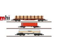 Scala Z Märklin 82596 3-tlg. Set Vagoni Merci Con Miste Ladungen DB Nuovo Ovp