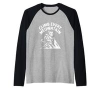 Scalare ogni avventura di gatto Meowntain Maglia con Maniche Raglan