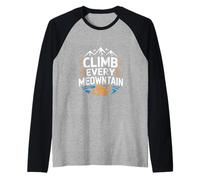 Scalare ogni avventura divertente gatto Meowntain Maglia con Maniche Raglan
