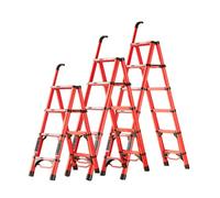 Scalas Pieghevole in Alluminio con Due Gradini Anteriori A 4/5/6 Gradini, Scalas Alta E Robusta, Scalas Telescopica con Struttura A A, for Lavori Interni Ed Esterni(Red,4 Step)