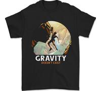 Scalata Gravità Non Ha Exist Divertente Climber Uomo T-Shirt 100% Cotone