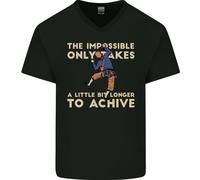 Scalata The Impossible Divertente Climber Uomo Scollo A V Cotone T-Shirt