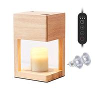 Scalda Candele profumate, Lampada a Cera con Timer per Barattolo Grande Yankee, scioglitore dimmerabile in Legno per Candele profumate, Fusione dall'alto Verso Il Basso, Colore Leg