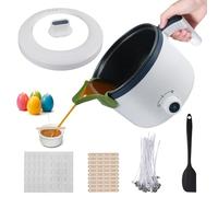 Scalda Cera per Ceretta,1.8L kit Candele Fai da Te con Beccuccio Versatore，Stoppini, Adesivi per Stoppini, Dispositivo di Centraggio,Cera per Candele Fai da Te per Principianti