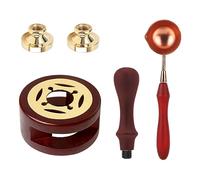 Scalda Ceralacca, Cucchiaio di Fusione, Timbro Sigillo Di Cera, Ceralacca per Sigilli Kit, Con 2 Teste di Sigillo di Cera, Per Sigillare Buste, Inviti di Nozze, Confezioni Regalo, Confezioni di Vino