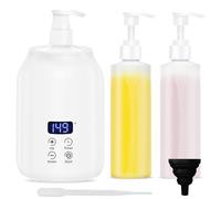 Scalda-lozione, scalda olio per spa massaggi e uso personale, scalda olio rapido, con due bottiglie di olio, temperatura regolabile e costante