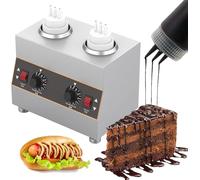 Scalda Salse Elettrico, Riscaldatore per Salsa Alimentare Commerciale da 320 W, Distributore di Fusione del Formaggio al Cioccolato, Pentola Riscaldante per Liquidi al Cioccolato Mult, 2 Grids