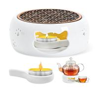 Scalda Teiera In Ceramica,Riscaldatore Per Teiera Con Cucchiaio Da Trascinamento,Scaldino Per Teiera,Scalda Teiera,Base Scalda Caffè Per Mantenere Caldi Tè E Caffè