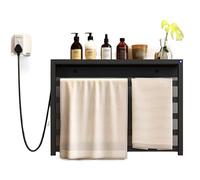 Scaldaasciugamani a Parete, Stendino Portatile con Presa Temporizzata 10h, Riscaldatore Elettrico per Asciugamani per Casa Bagno Hotel Black Left Line