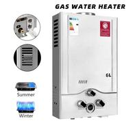 Scaldabagno a gas GPL da 16kw 6L-8L Caldaia GPL a gas propano senza serbatoio in acciaio inossidabile con kit doccia Apparecchio da campeggio domestico