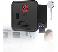 Scaldabagno A Gas Per Camper, 55.000 Btu Senza Serbatoio A Propano, Acqua Calda Continua Con Telecomando, 12v Cc, Porta 16 X 16 Pollici, Per Roulotte, Camper(Black,With Shower)