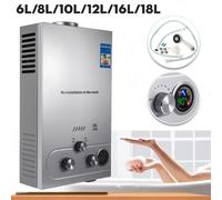 Scaldabagno a propano GPL Scaldabagno a parete da 16 litri Display digitale per famiglia RV Camping Scaldabagno portatile senza serbatoio