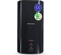 Scaldabagno elettrico 100L Quality Heating controllo meccanico 2000W boiler acqua calda murale nero isolamento 40mm alta efficienza per bagno cucina casa uso quotidiano installazione parete