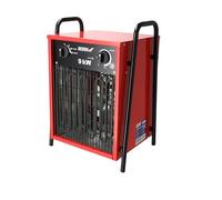 Scaldabagno elettrico 9 kW, 400 V, quadrato, rosso DEDRA DED9924, utile in spazi chiusi, termostato, tre modalità di funzionamento, regolazione della temperatura regolabile, alloggiamento in metallo