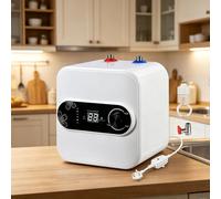 Scaldabagno elettrico da 10 litri, scaldabagno sottolavello da 1500 W con display LCD e manopola di regolazione della temperatura, temperatura regolabile da 30°C a 65°C, riscaldamento dell'acqua