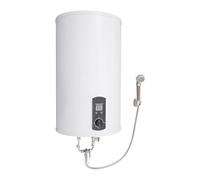 Scaldabagno elettrico da 70 l, 2000 W, 25-75 °C, con rubinetto e doccetta, 230 V, con pannello di controllo chiaro e indicatore digitale della temperatura, bianco