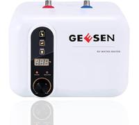 Scaldabagno elettrico GEESEN, piccolo e compatto, serbatoio di accumulo, per camper, roulotte, 240 V, lavello da cucina, istantaneo, sottopiano 3 galloni)