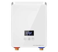 Scaldabagno elettrico istantaneo Scaldabagno Senza Serbatoio, Display Digitale Al Punto Di Utilizzo, Scaldacqua Elettrico Istantaneo Con Automodulazione, Protezione Da Surriscaldamento(White)