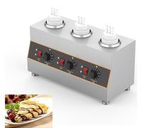Scaldabagno Elettrico per Salsa Alimentare, Macchina per la Conservazione Del Calore Della Marmellata Del Riscaldatore, con 3Pz Bottiglie Di Salsa Spremuta, 86-185 Regolabile, per Ristoranti, Stazi