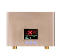 Scaldabagno elettrico Scaldabagno Istantaneo Mini Scaldabagno Elettrico Senza Serbatoio A Parete Con Display A LED, Telecomando For Cucina, Bagno(Gold,220 5500W)