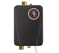 Scaldabagno elettronico 220 V 3500 W, da cucina, mini scaldabagno senza serbatoio, con indicatore di temperatura a LED e spina, piccolo scaldabagno (nero)