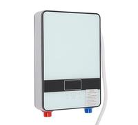 Scaldabagno elettronico istantaneo, scaldabagno elettrico con doccetta e indicatore di temperatura LCD, temperatura di esercizio 30-55°C, per doccia, bagno, 18,6 x 5,7 x 27,7 cm, bianco