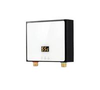Scaldabagno Istantaneo Bagno Cucina Elettrico Montato A Parete Display LCD A Temperatura Con Telecomando Bagno di casa(White)