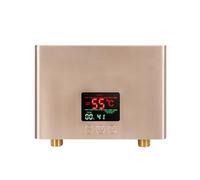 Scaldabagno Istantaneo Bagno Cucina Elettrico Montato A Parete Display LCD A Temperatura Telecomando Risparmio energetico(Gold,220 5500W)