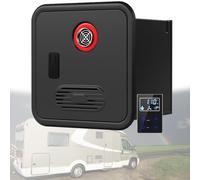 Scaldabagno istantaneo per camper - Scaldabagno a gas istantaneo da 55000 BTU, 12 V CC, per campeggio, viaggi, camper, lavaggio animali domestici - Doppia uscita acqua e telecomando 8L/Min-Black