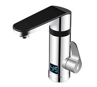 Scaldabagno istantaneo, Scaldabagno elettrico istantaneo da 3000 W Rubinetto riscaldante rapido Rubinetto da cucina Rubinetto da cucina con display della temperatura Caldo freddo Doppio uso(Silver)