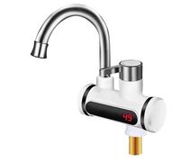 Scaldabagno istantaneo, Scaldabagno elettrico senza serbatoio, rotazione a 360 gradi, rubinetto for riscaldamento rapido, temperatura regolabile, rubinetto for acqua calda for cucina e bagno