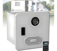 Scaldabagno, propano for scaldabagno senza serbatoio for camper da 6 l/min con telecomando e doppia uscita dell'acqua, for doccia da campeggio for camper, lavaggio cavallo(White)