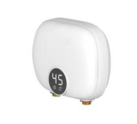 Scaldabagno, Scaldabagno Elettrico Senza Serbatoio Sotto Il Lavello Scaldabagno Istantaneo Sopralavello For Acqua Calda Istantanea, Scaldabagno Elettrico Senza Serbatoio,Sicuro(White,3800W(110))