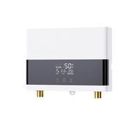 Scaldabagno, Scaldabagno Istantaneo Bagno Cucina Scaldabagno Elettrico Montato A Parete Display LCD A Temperatura Con Telecomando,Sicuro(220 6000W,YF008-White)