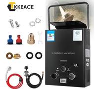 Scaldabagno senza serbatoio a gas propano GPL 6L Bagno di riscaldamento istantaneo da campeggio esterno con testa espositiva Scaldabagno per auto Tenda per camion