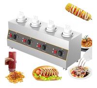 Scaldabiberon Elettrico A 4 Flaconi, Dispenser Da Banco Per Salse In Acciaio Inox Da 640W Con Controllo Indipendente Della Temperatura - Scalda-fondente Per Burro, Formaggio E Cioccolato