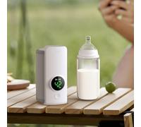 Scaldabiberon elettrico portatile, scaldabiberon in ABS per uso alimentare con batteria da 6000 mAh per latte materno, riscaldamento alimenti, sensori di temperatura multipli